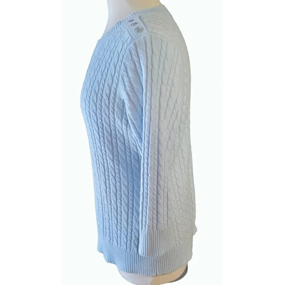 New York And Company Light Blue Cable Knit Sweater Size Large - Picture 2 of 7